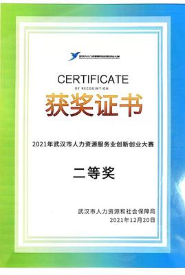 “航運e家”榮獲2021武漢市人力資源服務業創新創業大賽二等獎
